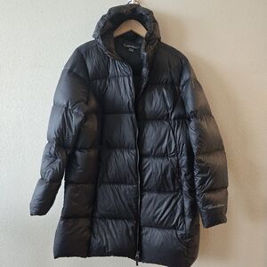Eddie Bauer Luna Peak Down Parka Jacket Womens Sz XXL Black Hooded Winter EUC